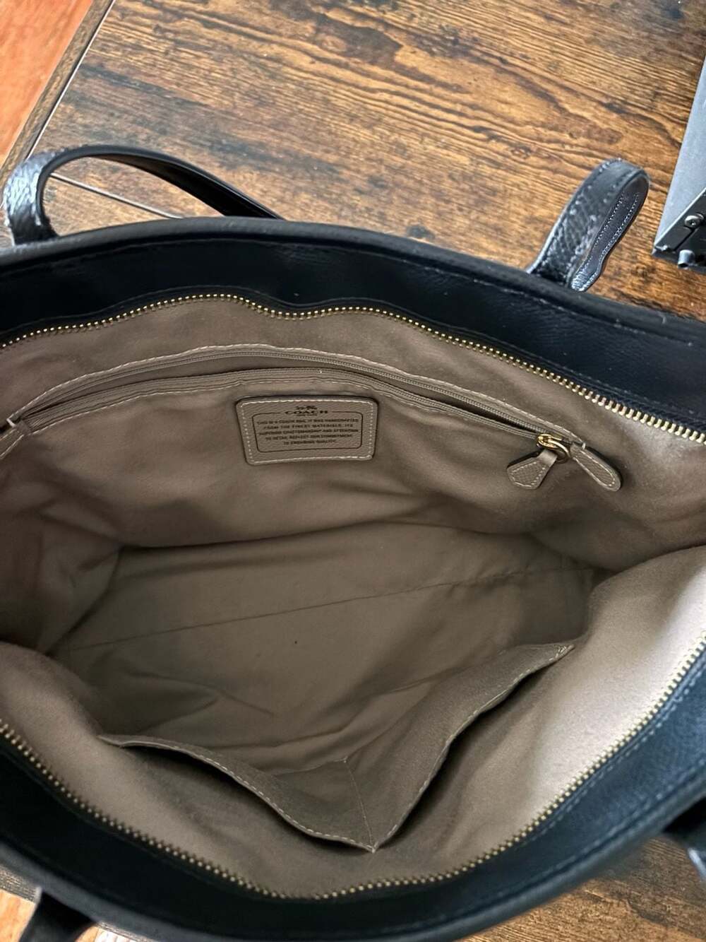 Coach Black Leather Tote Bag - Picture 4 of 14